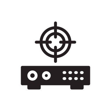 odak vektörü gylph düz simgesi