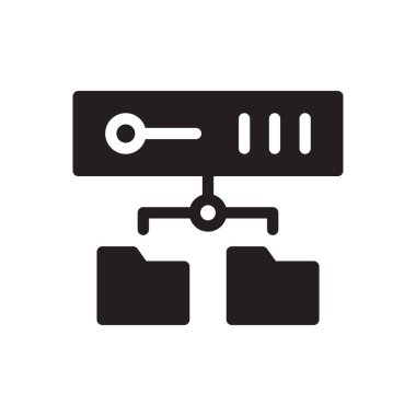 ağ vektörü gylph düz simgesi