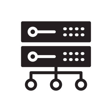 sunucu vektörü gylph düz simgesi