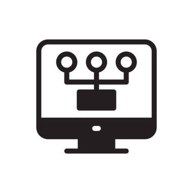 bağlantı vektörü gylph düz simgesi