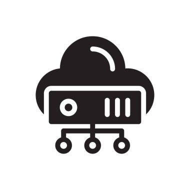 depolama vektörü gylph düz simgesi 