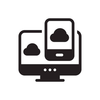 bulut vektörü gylph düz simgesi