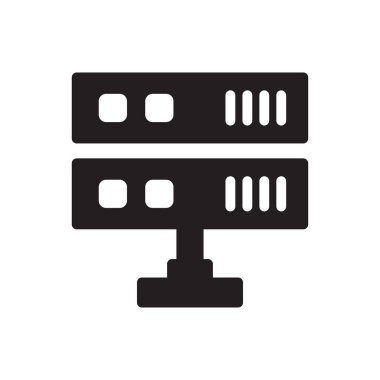 veritabanı vektörü gylph düz simgesi