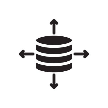 sunucu vektörü gylph düz simgesi