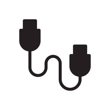 veri kablosu vektörü gylph düz simgesi