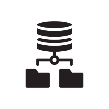 sunucu vektörü gylph düz simgesi