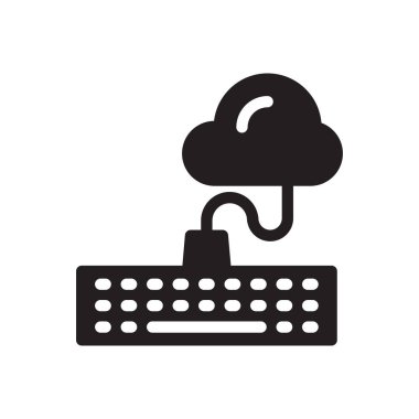 Klavye vektörü gylph düz simgesi