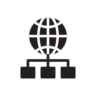 ağ vektörü gylph düz simgesi