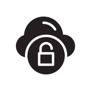 bulut vektörü gylph düz simgesi