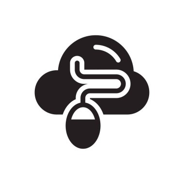 Fare vektörü gylph düz simgesi