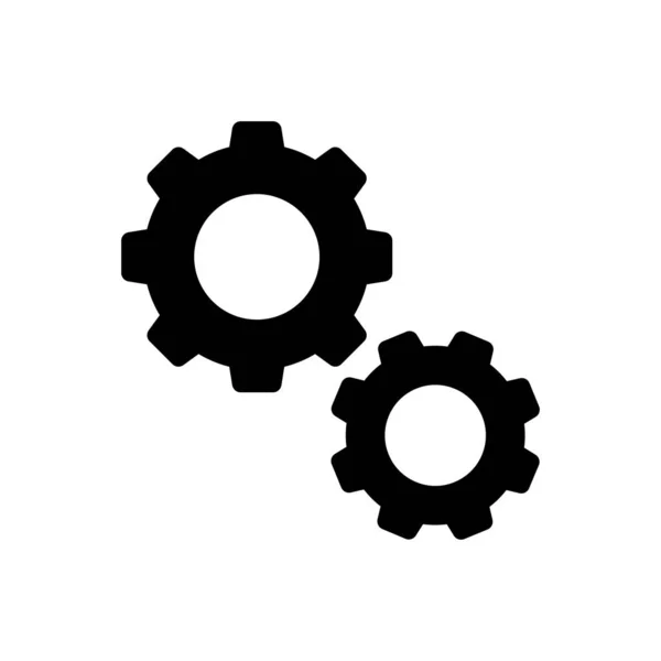 Getriebe Vektor Glyphen Flaches Symbol — Stockvektor