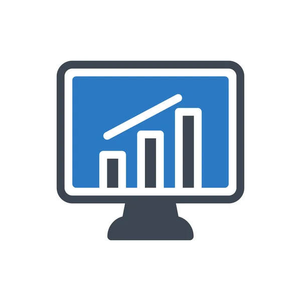 Chart Vektor Gylyph Szín Ikon — Stock Vector