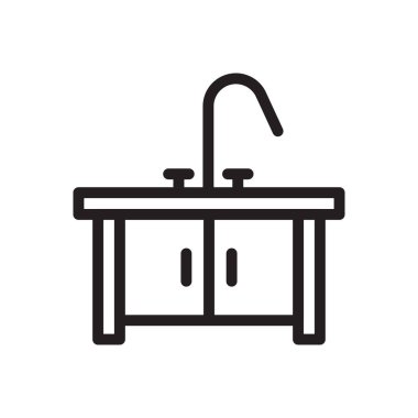 Çekmece vektörü ince çizgi simgesi