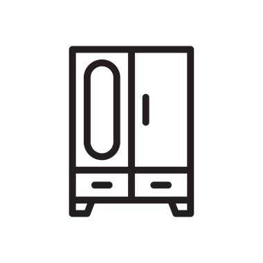 dolap vektörü ince çizgi simgesi