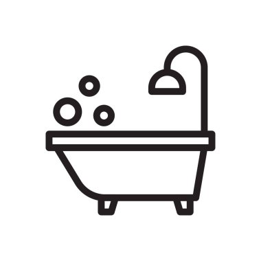 küvet vektörü ince çizgi simgesi