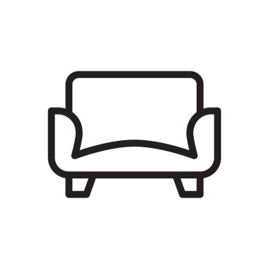 kanepe vektörü ince çizgi simgesi