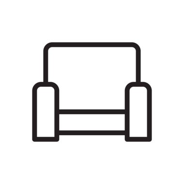 kanepe vektörü ince çizgi simgesi