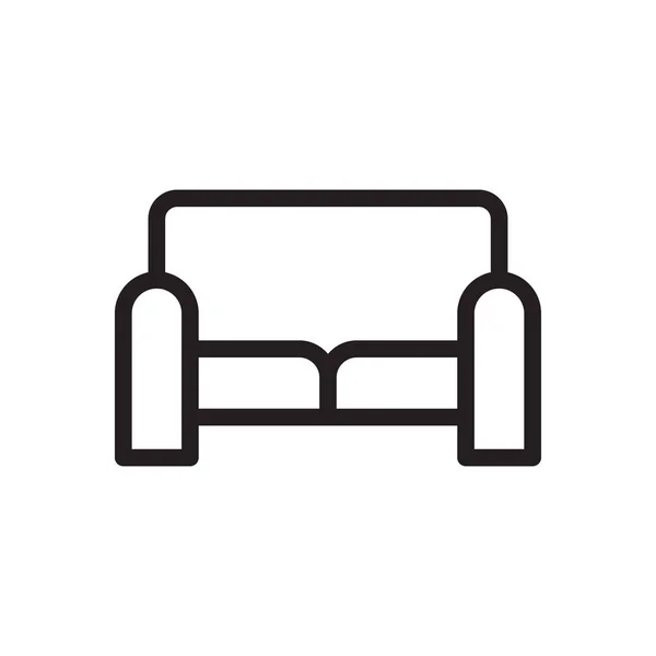 Couch Vector Thin Line Icon — Stock Vector