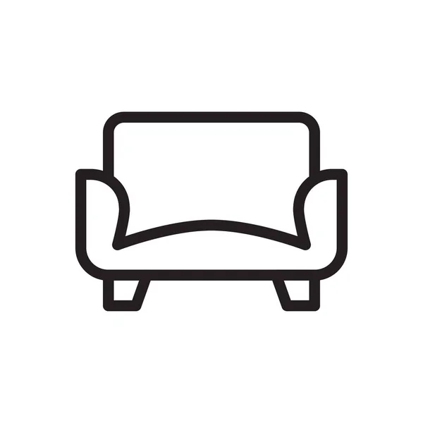 Sofa Vector Thin Line Icon — Stock Vector