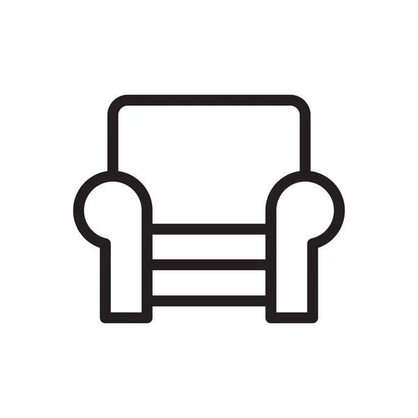 Couch Vektor Thin Line Symbol — Stockvektor