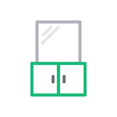 kabine vektör renk çizgisi simgesi