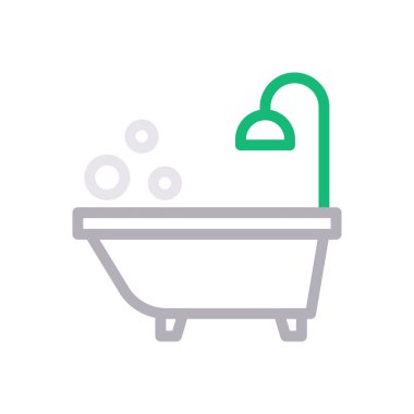 küvet vektörü renk çizgisi simgesi