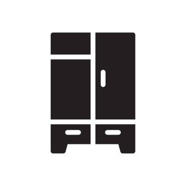 dolap vektörü kabartma düz simgesi