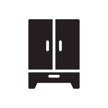 dolap vektörü kabartma düz simgesi