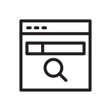 Web sayfası ince çizgi simgesi