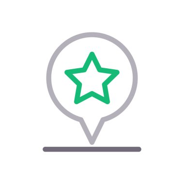 konum vektör renk çizgisi simgesi