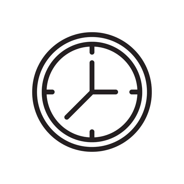 Clock Vector Thin Line Icon — Stock Vector