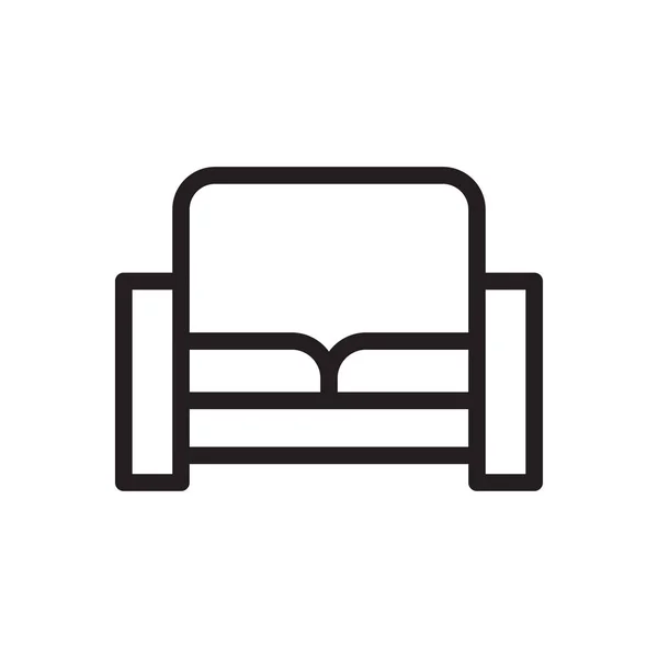 Sofa Vector Thin Line Icon — Stock Vector