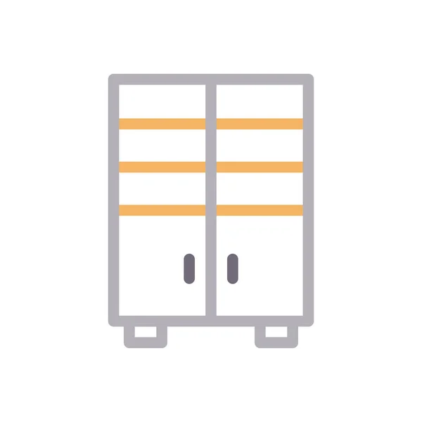 Schublade Vektor Farbe Linie Symbol — Stockvektor