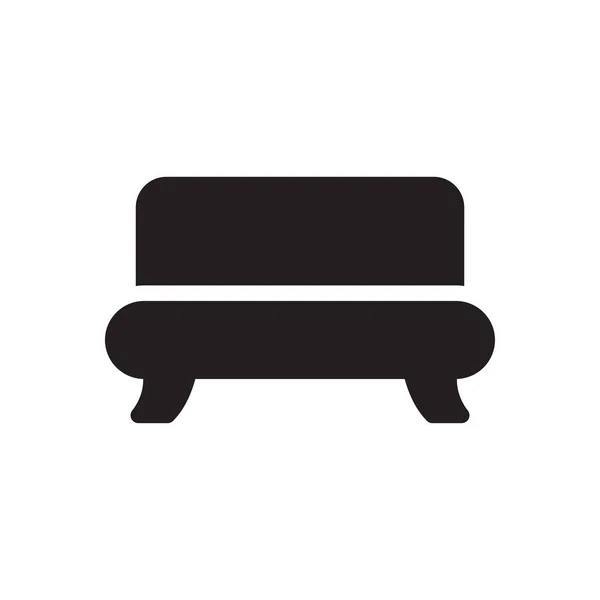 Couch Vektor Glyphen Flaches Symbol — Stockvektor