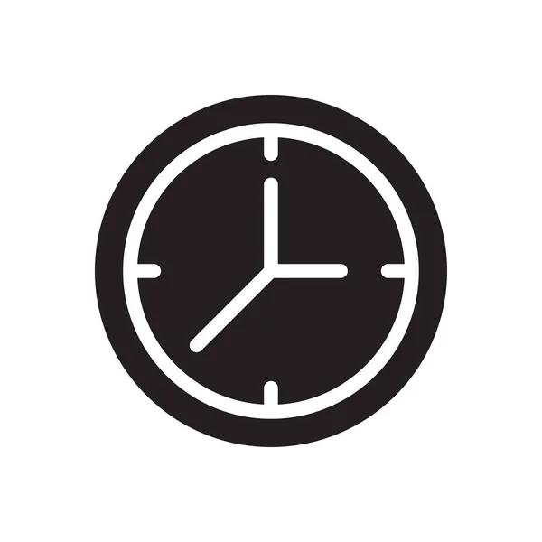 Relógio Vetor Glifo Plana Ícone —  Vetores de Stock