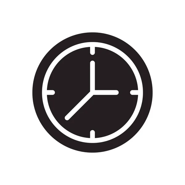 Reloj Vector Glifo Icono Plano — Archivo Imágenes Vectoriales