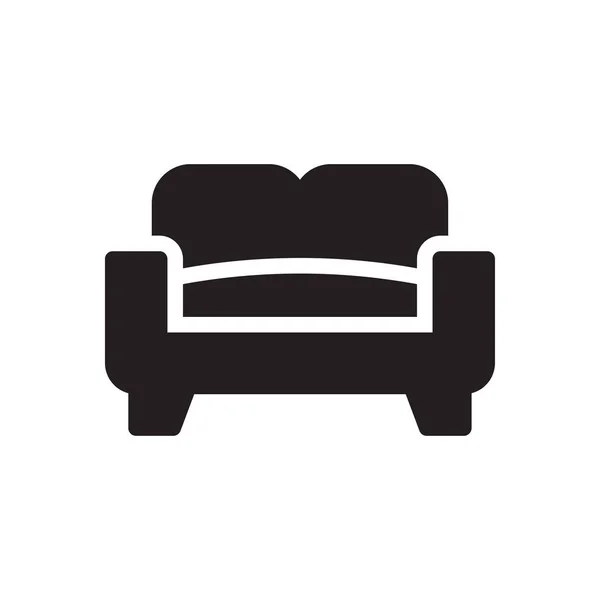 Sofa Vector Glyph Flat Icon — Stock Vector