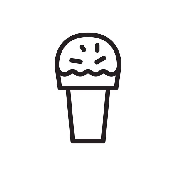Иконка Вектора Тонкой Линии Мороженого — стоковый вектор