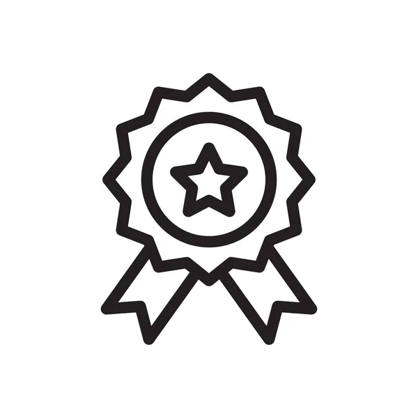 Ikona Wektora Medalu Cienka Linia — Wektor stockowy
