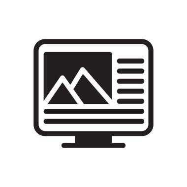 ekran vektörü düz simgesi