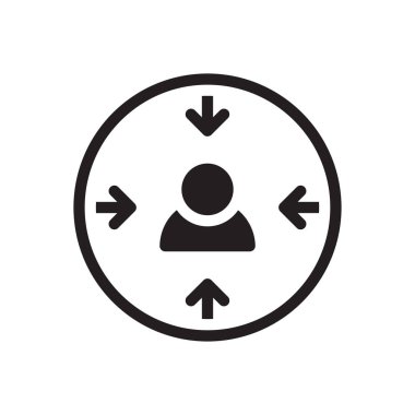 Odaklanma vektörü düz simgesi