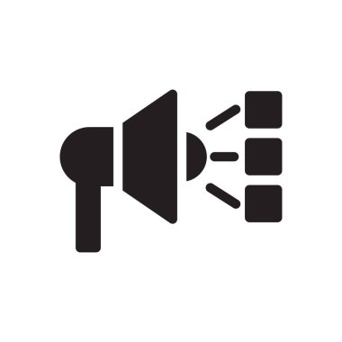 Pazarlama vektörü glyph düz simgesi