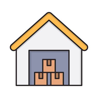 karton vektör düz renk simgesi