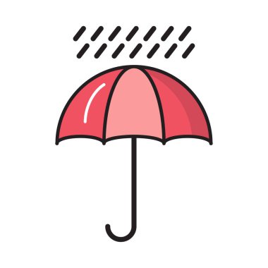 şemsiye vektörü düz renk simgesi
