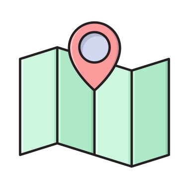 pin vektörü düz renk simgesi