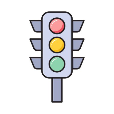 Trafik vektörü düz renk simgesi