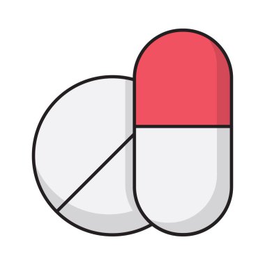 hap vektörü düz renk simgesi