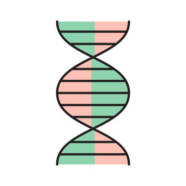 Genetik vektörü düz renk simgesi