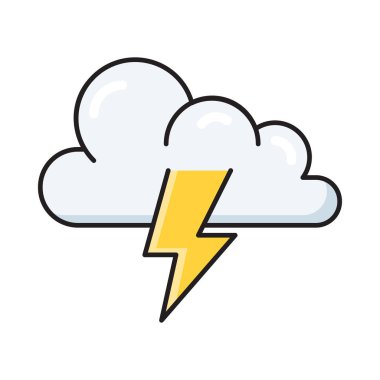 storm  vector flat color icon
