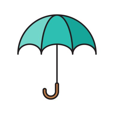 yağmur vektörü düz renk simgesi